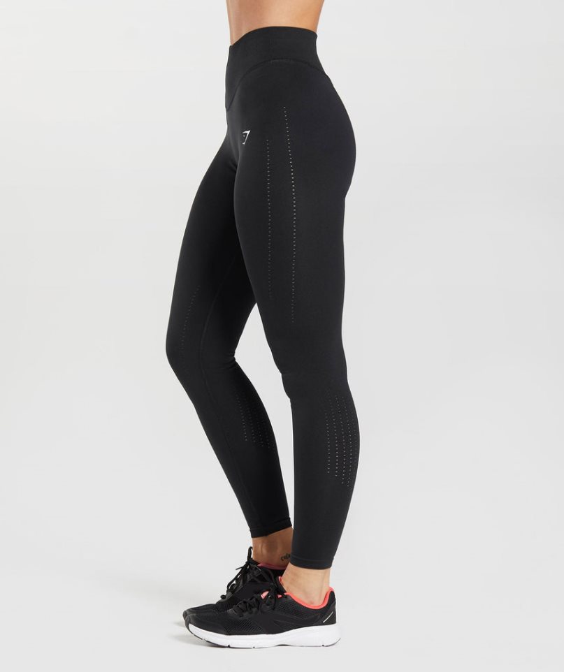 Women's Gymshark Sweat Seamless Sculpt Leggings Black | CA 387D16